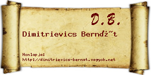 Dimitrievics Bernát névjegykártya