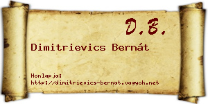 Dimitrievics Bernát névjegykártya